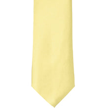 Load image into Gallery viewer, Front bottom view butter yellow solid tie