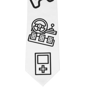 Front view gamer outline coloring book necktie