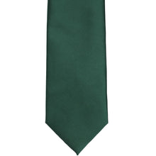 Load image into Gallery viewer, Front bottom view of a hunter green solid tie