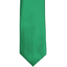 Load image into Gallery viewer, Front bottom view of a kelly green solid tie