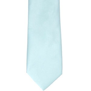 Light blue solid tie, front bottom view