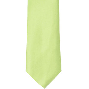 Front bottom view of a lime green tie