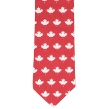 Load image into Gallery viewer, Canada necktie with maple leaf pattern