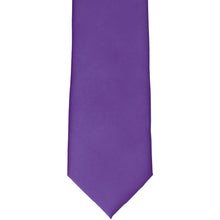 Load image into Gallery viewer, Front bottom view of a solid color purple staff tie