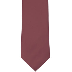 Front bottom view of a merlot colored tie