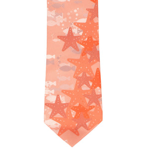 Light orange starfish necktie front view