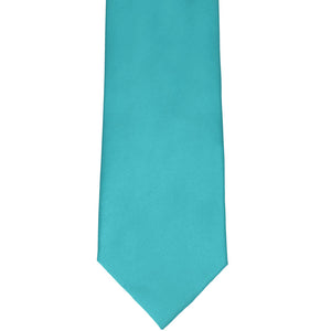 Turquoise solid staff tie front view