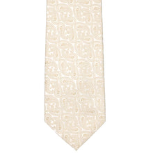 Load image into Gallery viewer, Flat front view of an off-white paisley tie