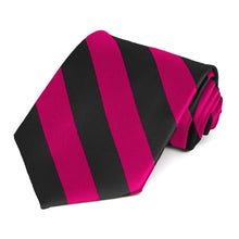 Load image into Gallery viewer, Fuchsia and Black Striped Tie