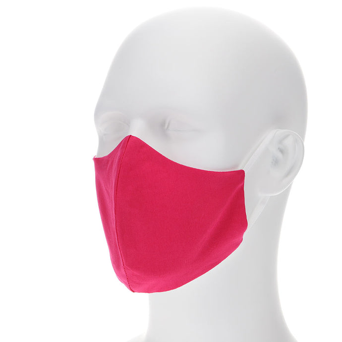 Fuchsia face mask on a mannequin with filter pocket