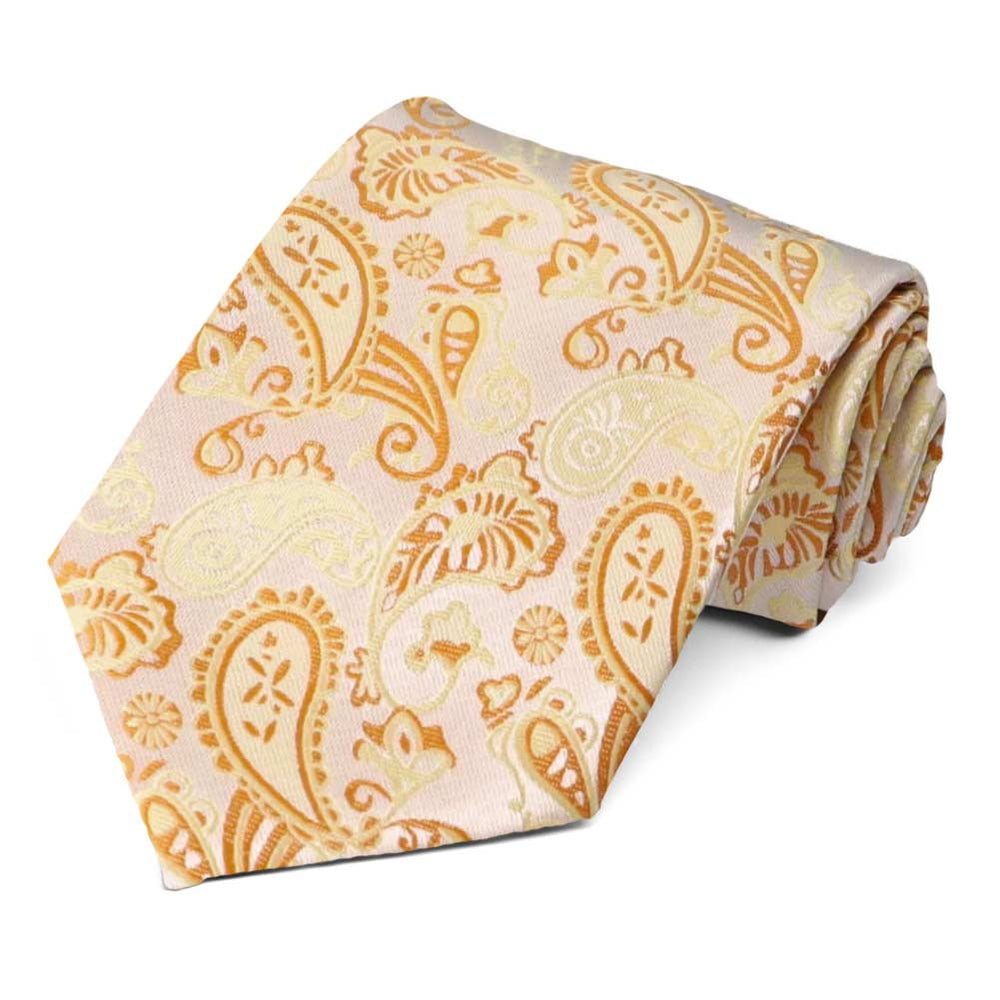 Gold and yellow paisley tie