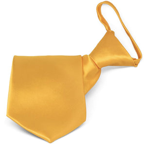Gold Bar Solid Color Zipper Tie