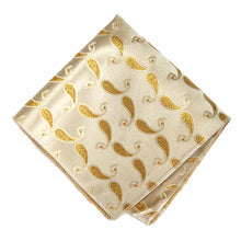 Load image into Gallery viewer, Gold Fairport Paisley Pocket Square
