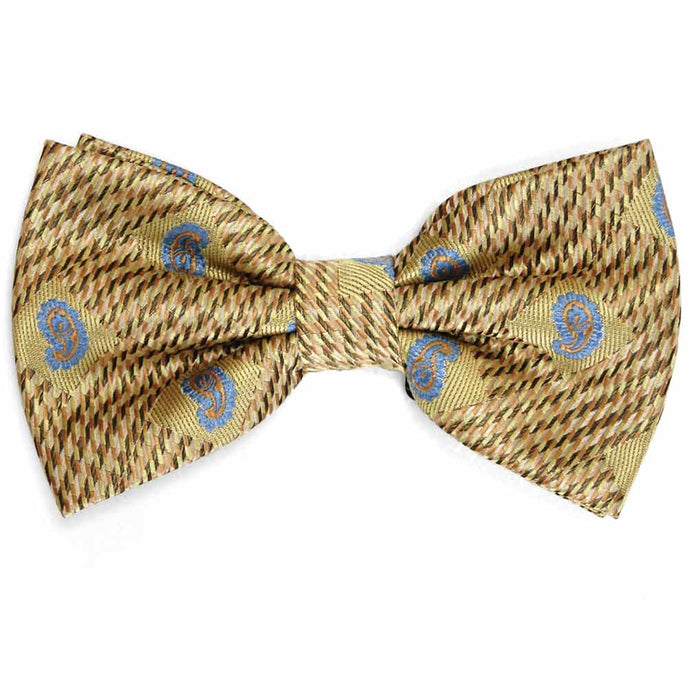 Gold Churchill Paisley Bow Tie