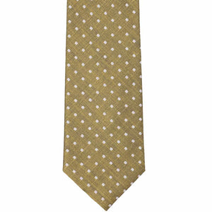 Gold and white textured polka dot necktie