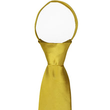 Load image into Gallery viewer, The knot and collar on a solid gold zipper tie