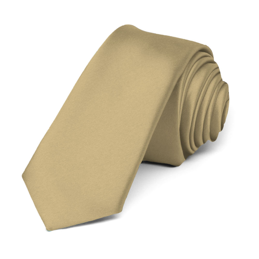 Golden Champagne Premium Skinny Necktie, 2
