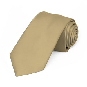 Golden Champagne Premium Slim Necktie, 2.5" Width
