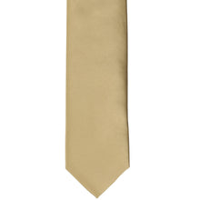 Load image into Gallery viewer, Front flat view of a golden champagne slim tie