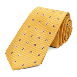 Golden Yellow Willoughby Dotted Slim Necktie