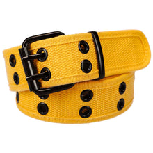Load image into Gallery viewer, Double grommet belt in golden yellow canvas