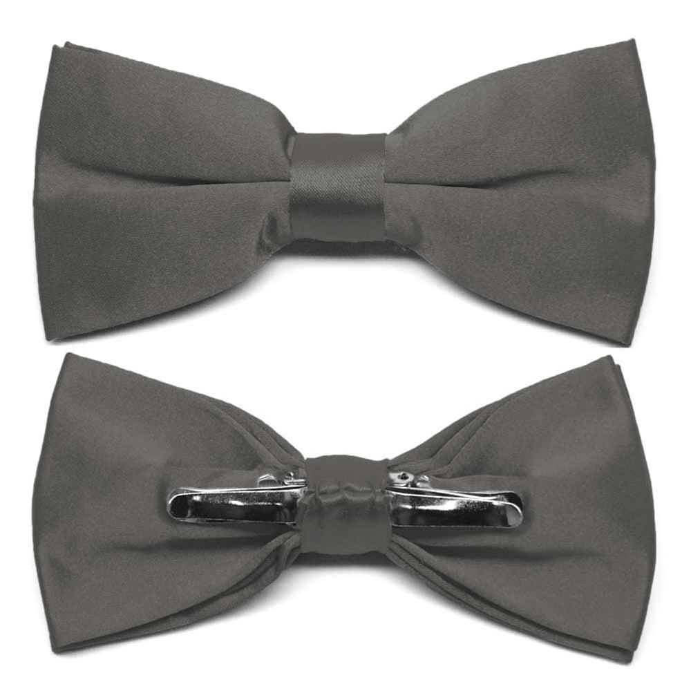 Graphite Gray Clip-On Bow Tie