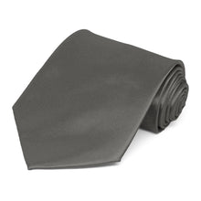 Load image into Gallery viewer, Graphite Gray Extra Long Solid Color Necktie
