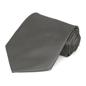 Graphite Gray Extra Long Solid Color Necktie