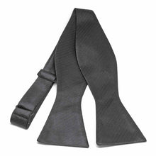Load image into Gallery viewer, Graphite Gray Herringbone Silk Self-Tie Bow Tie