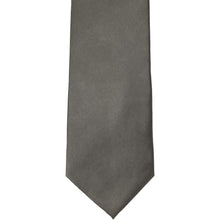 Load image into Gallery viewer, The front of a graphite gray solid tie, laid out flat