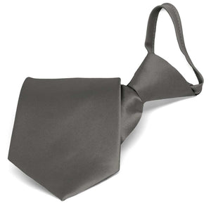 Graphite Gray Solid Color Zipper Tie