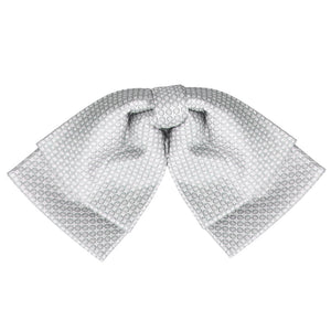 Light gray circle pattern floppy bow tie, front view 