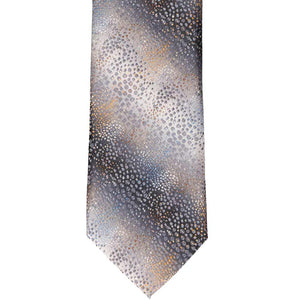 Front view of a gray dotted pattern tie