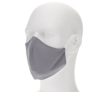 Gray face mask on a mannequin with filter pocket