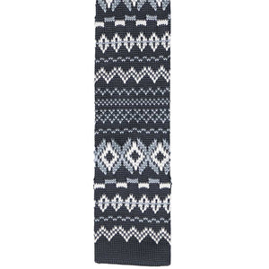 Gray fair isle necktie, front view