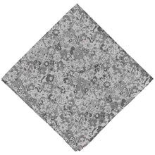 Load image into Gallery viewer, A gray pocket square with an all over small floral design