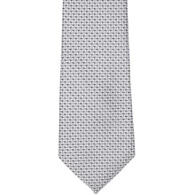 Load image into Gallery viewer, The front view of a gray tie with a small tone on tone herringbone pattern
