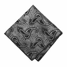 Load image into Gallery viewer, Gray Spencer Paisley Pocket Square