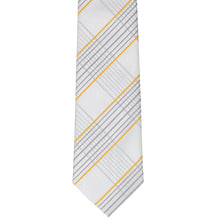 Load image into Gallery viewer, The front view of a gray plaid slim tie