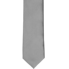 Load image into Gallery viewer, Front bottom view of a gray slim tie