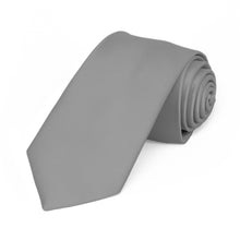 Load image into Gallery viewer, Gray Premium Slim Necktie, 2.5&quot; Width
