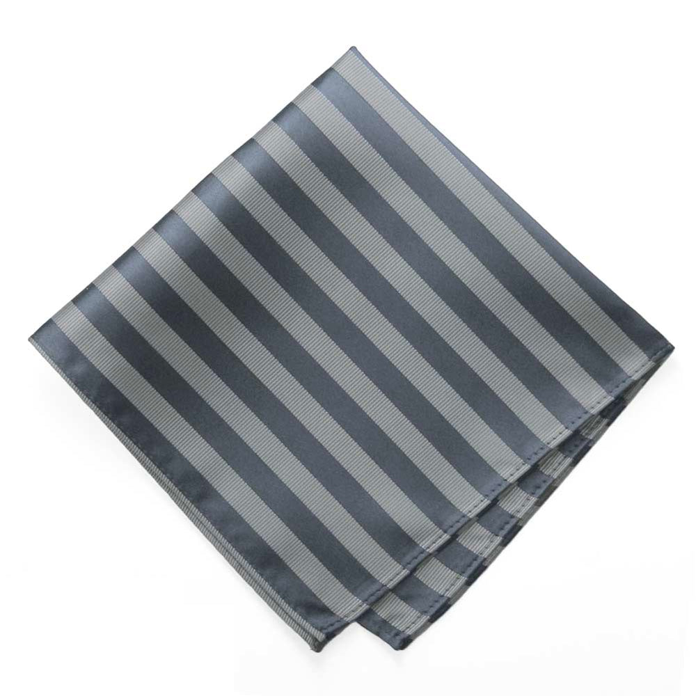 Gray Formal Striped Pocket Square