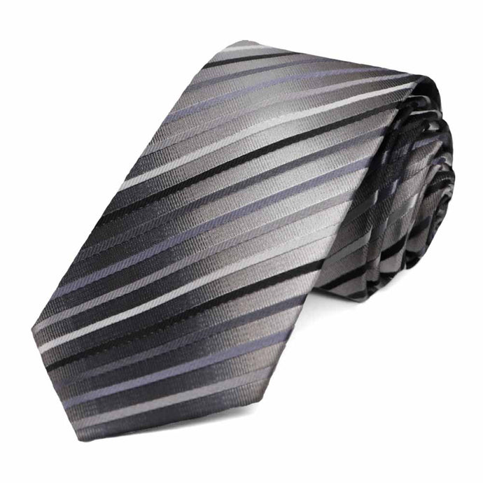 Gray Kissimmee Striped Slim Necktie