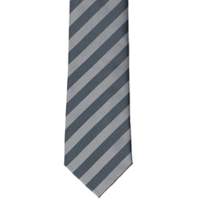 Load image into Gallery viewer, Front view gray striped tie