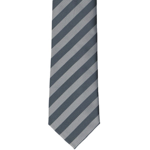 Front view gray striped tie