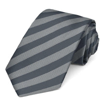 Load image into Gallery viewer, Gray Formal Striped Tie