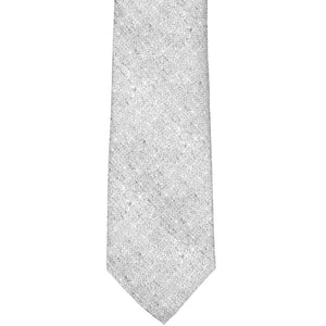 Flat front view of a gray textured tie