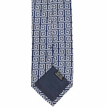 Load image into Gallery viewer, Back view of a greek key pattern tie