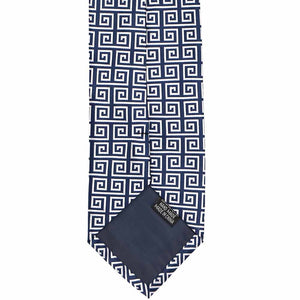 Back view of a greek key pattern tie