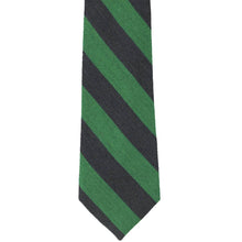Load image into Gallery viewer, Gray and green wide striped wool tie
